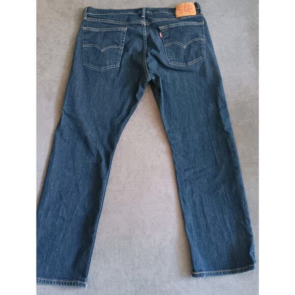 Levis 513 Jeans 36x30 Blue Denim Slim Straight Mid Rise Dark Wash - Picture 2 of 10